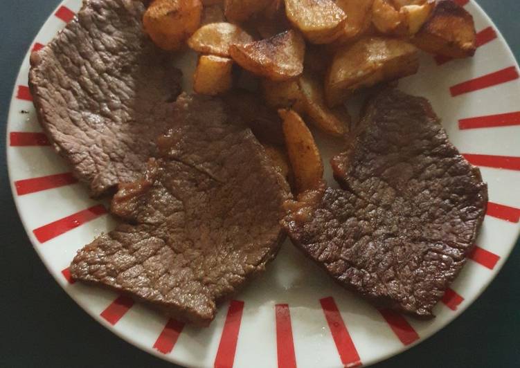 Simple Way to Make Homemade Lazy Steak and Chips