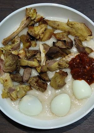 Foto resep Bubur Ayam Oat Meal Diet 350 Kalori