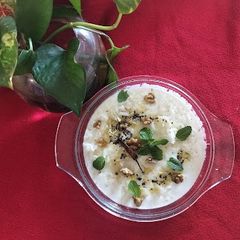 A picture of Radish walnut raita.