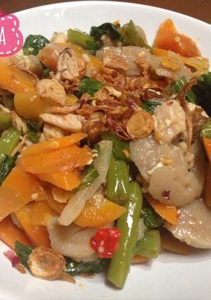 Foto resep Capcay bakso pedes