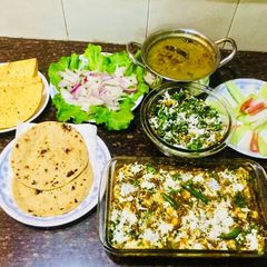 A picture of #Paneer butter masala,Dhaba Special Dal,Gobhi Korma.