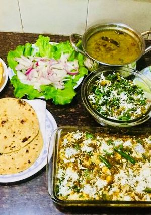 A picture of #Paneer butter masala,Dhaba Special Dal,Gobhi Korma.