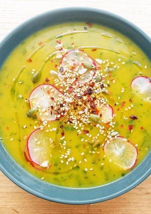A picture of Summer Marrow Soup with Chilli, Lime, Mint and Garlic.