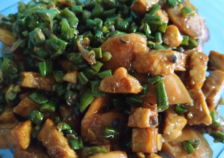 Tumis Kacang Panjang +tempe+sosis