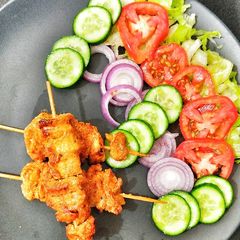 A picture of Shish Tawook.