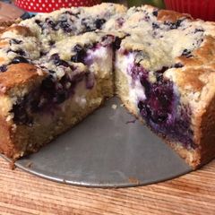 A picture of Blueberry cheese coffee cake.