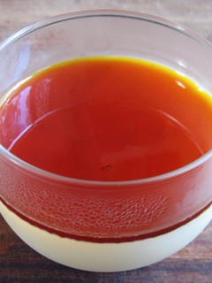 A picture of Custard Jelly with Caramel Sauce.