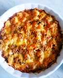 Запеканка из цветной капусты с курицей и грибами