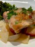 Roasted Chicken Thighs with Honey Mustard and Apples