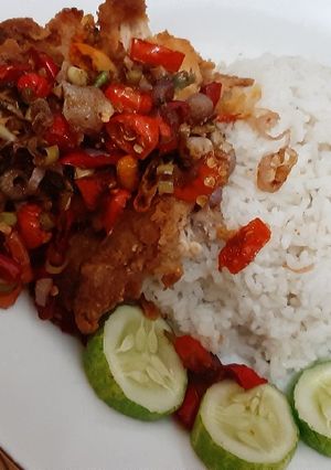 Foto resep Ayam geprek sambal matah goreng