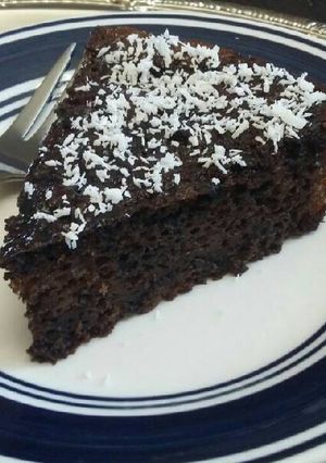 A picture of Chocolate Cake Soaked with Chocolate Sauce.