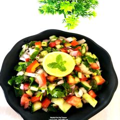 A picture of Israeli Persian Shirazi Salata - Middle East Arabic Salad - Arab Salata.