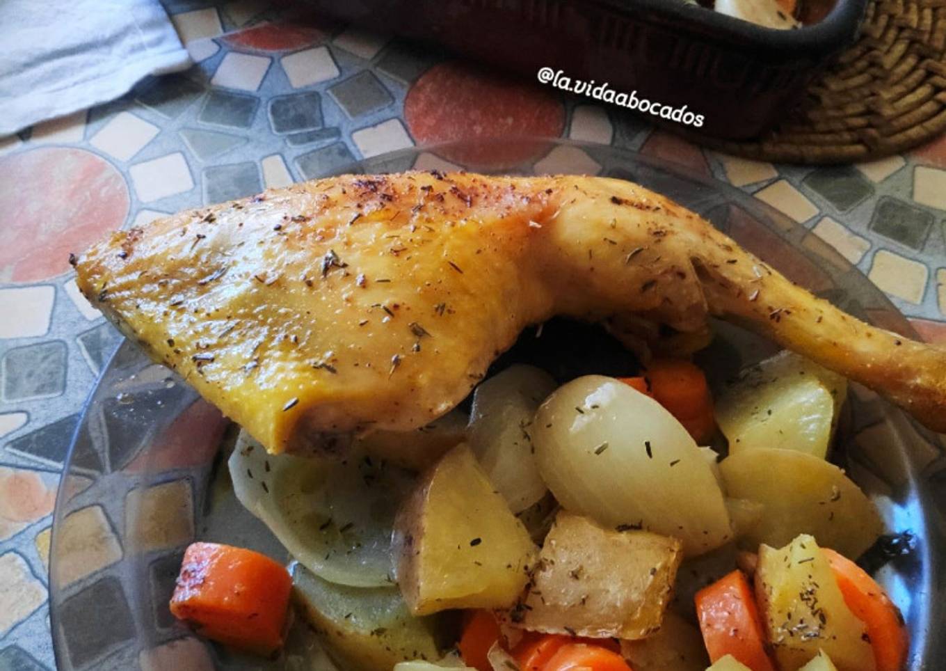 Contramuslos de pollo asados con limón y vinagre