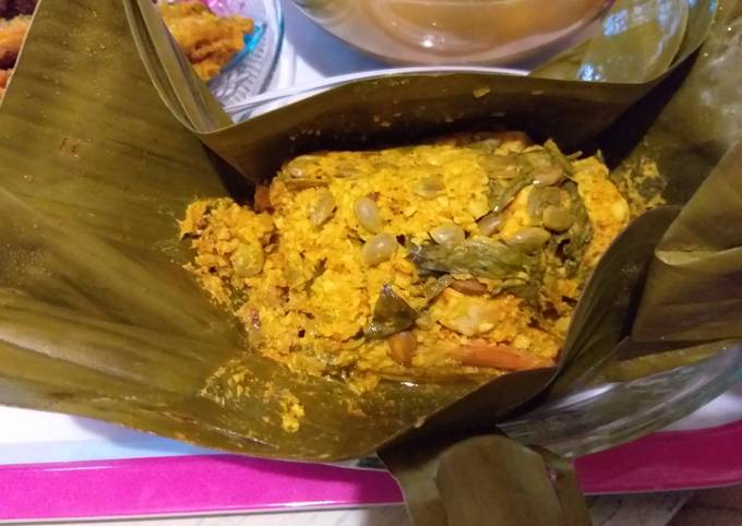 Cara Gampang Membuat Botok udang daging tempe n petai cina, Enak Banget
