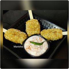 A picture of Tapioca pearls Seekh Kebabs.