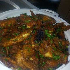 A picture of Chicken glazed in honey.