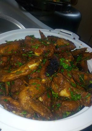 A picture of Chicken glazed in honey.