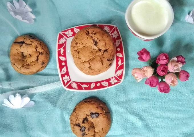 Chocolate Almond Chewy Cookies