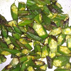 Bhindi fry A picture of Bhindi fry.