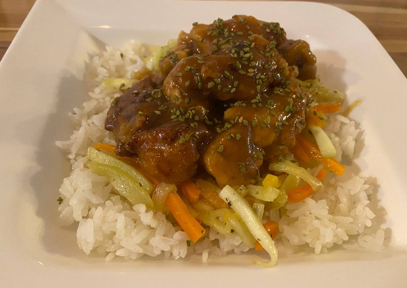 Pollo oriental a la naranja