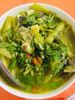 Hình của món Xay hello Chủ Nhật - Giấm cá nấu dọc mùng.