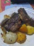 Tira de asado con papa y cebolla (al horno en bolsa)