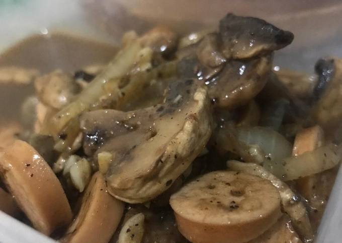 Resep: Jamur Champignon Sosis Saus Lada Hitam Ala Anak Kost Yang Enak