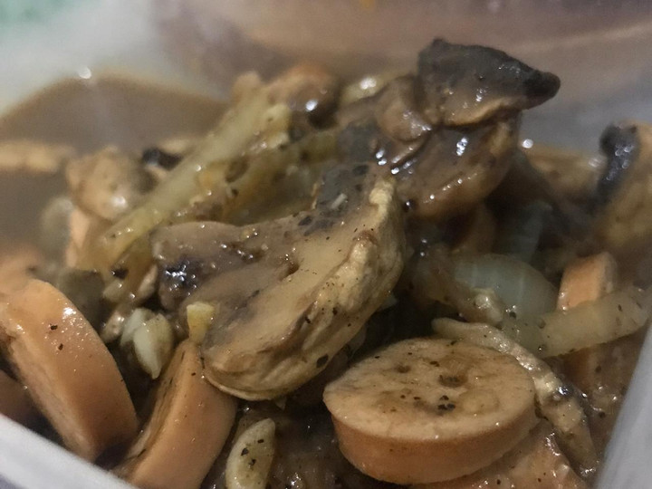 Resep: Jamur Champignon Sosis Saus Lada Hitam Ala Anak Kost Yang Enak