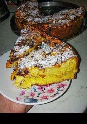 O poză a rețetei Chec cu iaurt și caise.