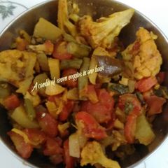 A picture of #Combo of seven veggies in one bowl.