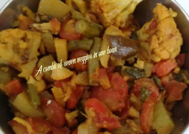 Recipe of Super Quick Homemade #Combo of seven veggies in one bowl