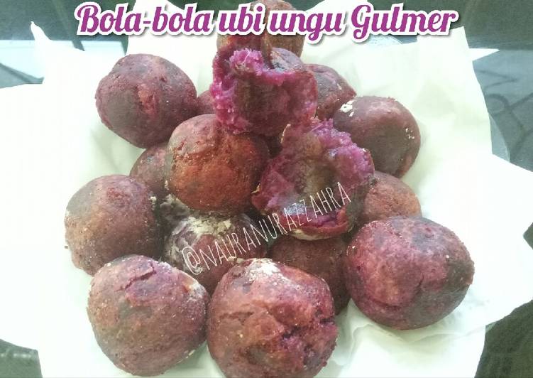 Bola-bola ubi ungu isi Gula merah