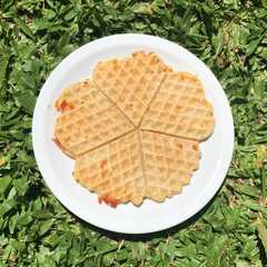 Una foto de Waffles de queso
