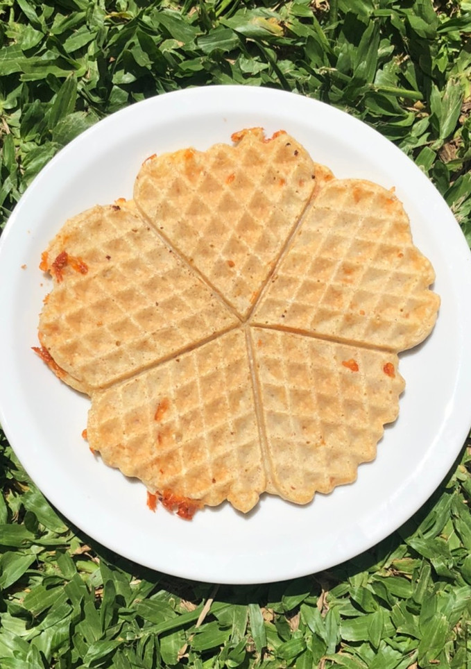Una foto de Waffles de queso