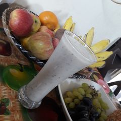 A picture of Custard apple and chia seeds shake.