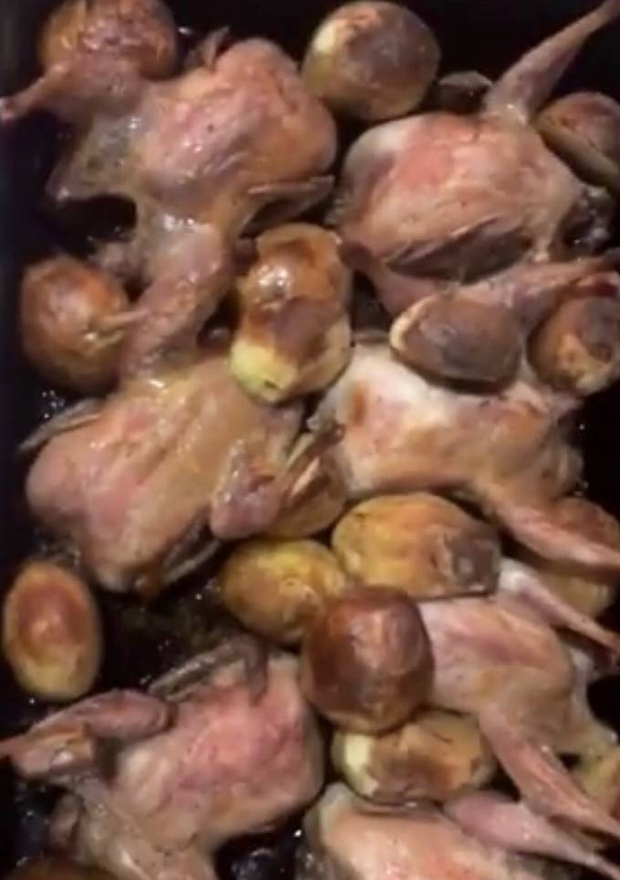 Перепелки с картошкой