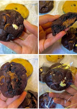 صورة لوصفة كوكيز نيويورك دبل تشوكلت (بحشو الشوكلت سبريد) 🍪