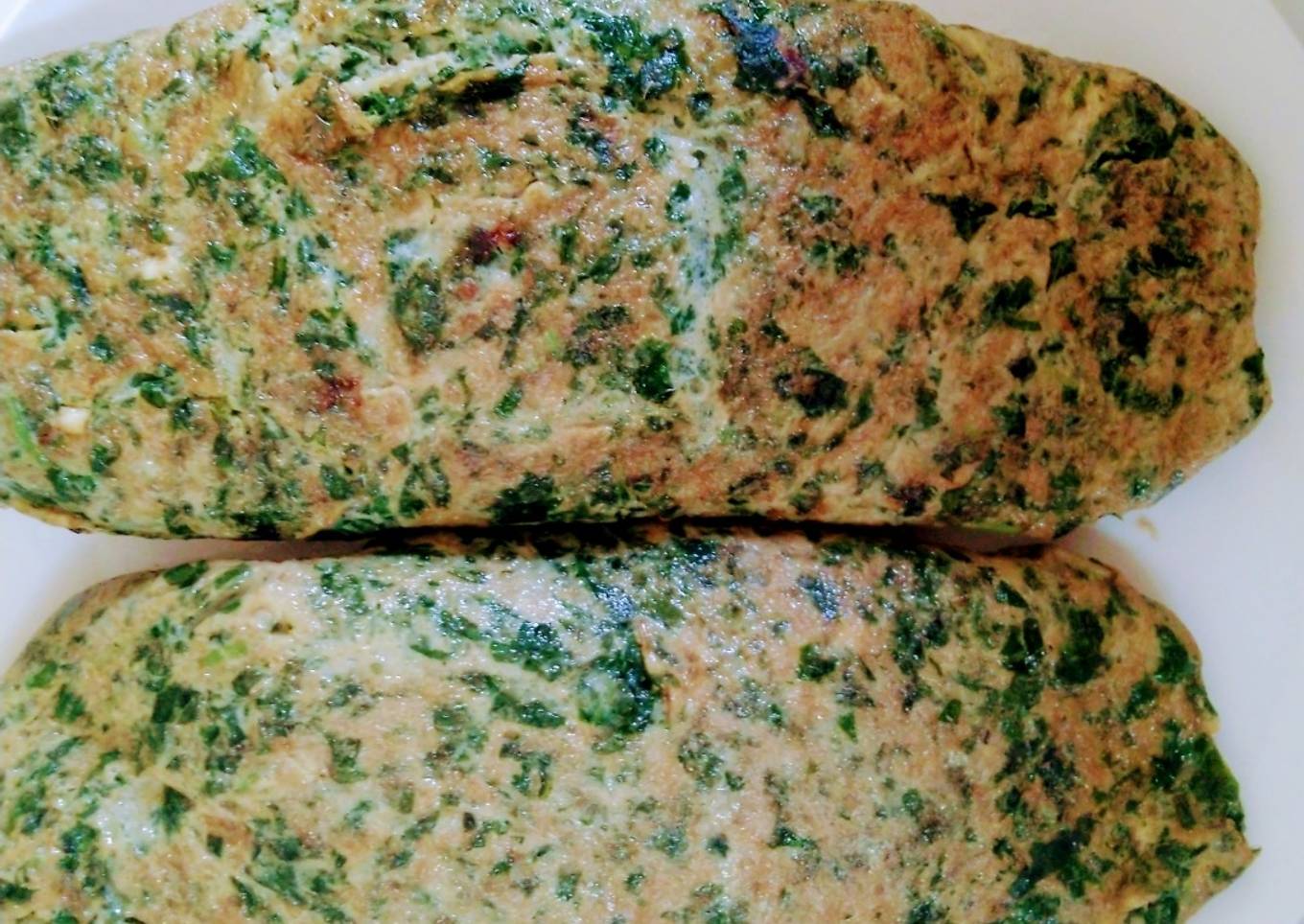 Tortilla Francesa (omelet udang bayam)