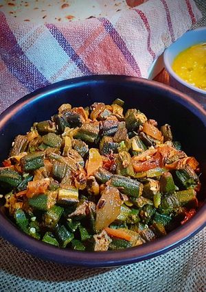 A picture of Masala bhindi.