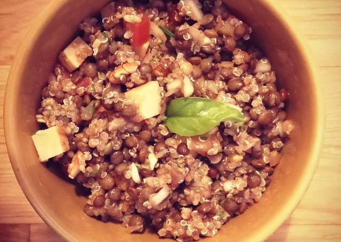 Guide étape par étape pour Préparer N’importe quel soir de la semaine 🌿Salade végétarienne Quinoa lentilles vertes🌿