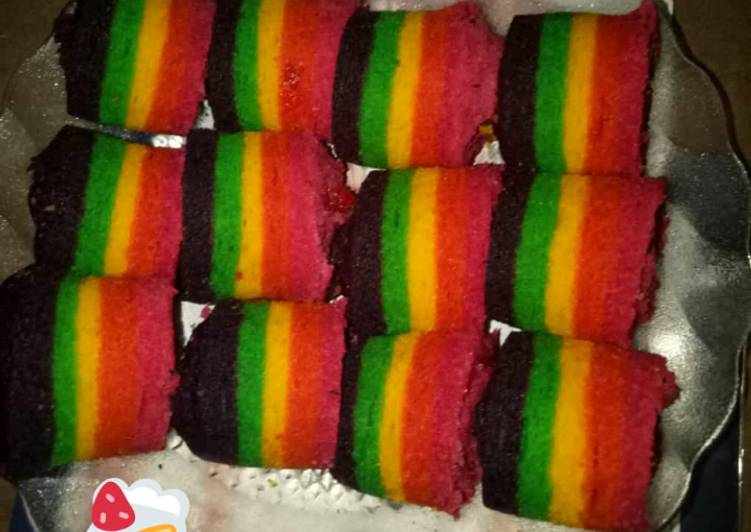 Rainbow roll cake