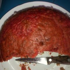 A picture of Baked cake using steam in hot water.