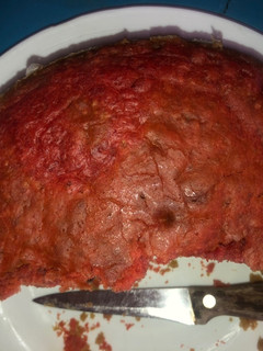 A picture of Baked cake using steam in hot water.