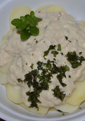 Una foto de Papas a la crema de atún