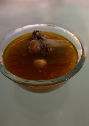 A picture of Mutton Bone Marrow soup.