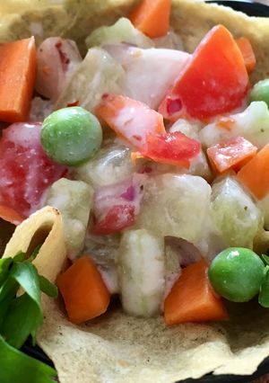 A picture of Masala Papad Salad.