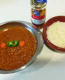 Lentejas a ras hanout con arroz largo