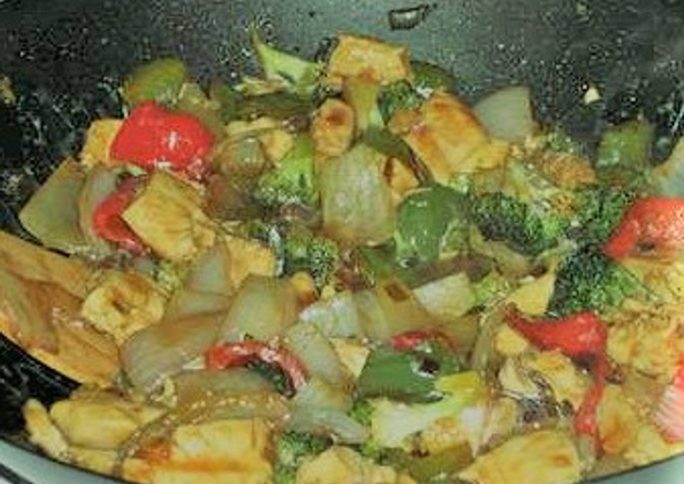 Salteado de pollo y calabaza
<br />caramelizada