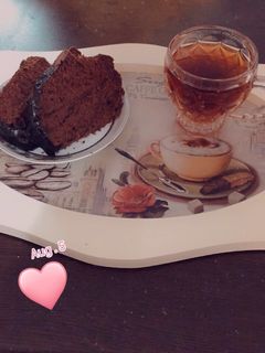 عکسی از دستور کیک چای و کاکائو☕️