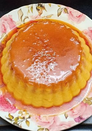 A picture of Eggless Caramel Bread Pudding.
